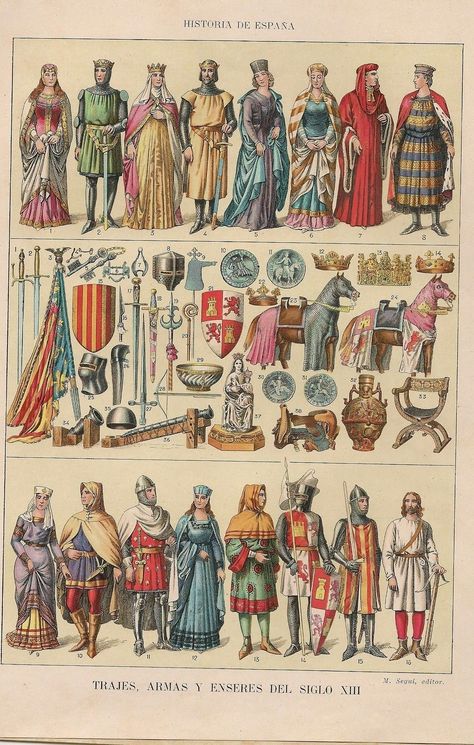 Medieval Spain, Middle Ages Clothing, Spain Art, Medieval Clothes, Medieval Ages, Empire Romain, Late Middle Ages, Medieval World, Middle Age Fashion