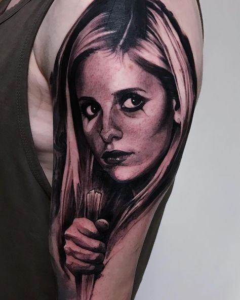 Spike Tattoo Buffy, Spike Tattoo, Malcolm In The Middle, The Simpsons, Tattoos And Piercings, In The Middle, Portrait Tattoo, The Middle