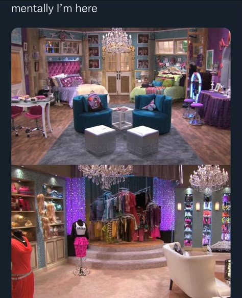 Hannah Montana Room, Montana Bedroom, Celebrity Bedrooms, 2000s Room, Cool Kids Rooms, Closet Room, Edging Ideas, Space Room, Hannah Montana