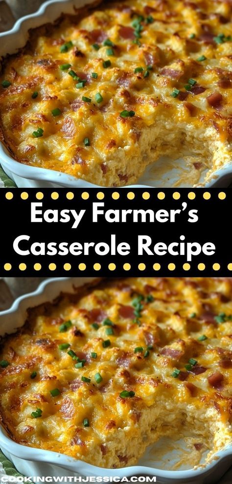 Searching for a family-friendly dinner? This Farmer’s Casserole Recipe is not only easy to make but also packed with deliciousness that kids love. Enjoy a satisfying meal that brings everyone together effortlessly. Easy Breakfast Dishes, Farmers Casserole, Yummy Casserole Recipes, Brunch Dishes, Yummy Casseroles, Hash Browns, Easy Casserole Recipes, Easy Casserole, Hearty Breakfast