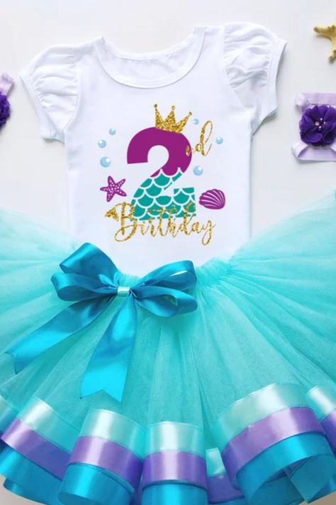 Mermaid Tutu Outfit, Fitted Mermaid Tutu Dress For Birthday, One Year Old Mermaid Birthday Outfit, Cute Mermaid Tutu Dress For Dress-up, Purple Mermaid Tutu Dress For Dress-up, 2nd Birthday Outfit, Blue Tutu, Smash Cake Girl, Rainbow Tutu