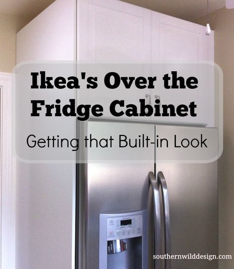 Getting that built in look with Ikea's over the fridge cabinet http://southernwilddesign.com/ikeas-fridge-cabinet/ Over The Fridge Cabinet, Over The Fridge, Tiny Kitchen Remodel, Kitchen Remodel Checklist, 1970s Kitchen Remodel, Vintage Kitchen Remodel, Fridge Cabinet, Kitchen Remodel Plans, Cheap Kitchen Remodel