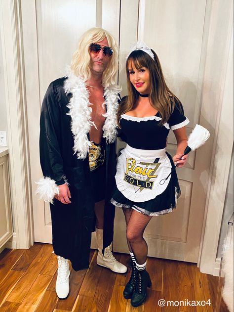 Ric Flair Costume, Rick Flair Costume, Wwe Couples Costumes, Wwe Costumes, Wrestling Costumes, Wwe Couples, Wwe Wrestlemania, Couple Costumes, Cute Couple Halloween Costumes