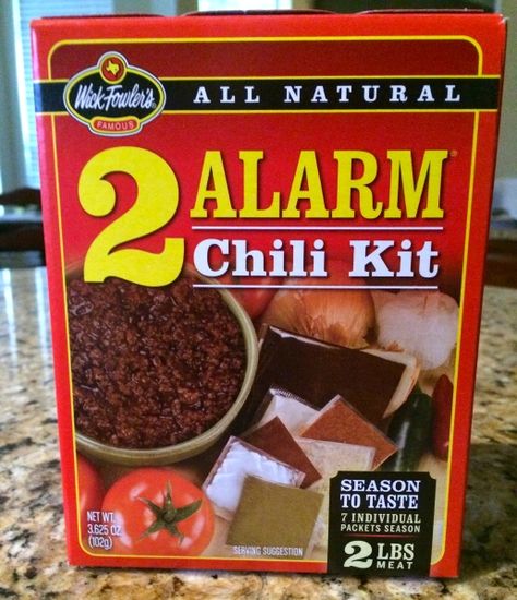 Wick Fowler’s 2-Alarm Chili Kit – Foods We Love Two Alarm Chili Recipe, 3 Alarm Chili Recipe, 5 Alarm Chili Recipe, Chili Kit Recipe, 2 Alarm Chili Recipe, Easy Turkey Chili, Chili Seasoning Recipe, Easy Chilli, Homemade Chilli