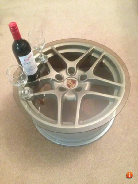 Porsche rim coffee table Car Rim Coffee Table, Engineering Art, Car Furniture, Rims For Cars, Cool Rooms, Apartment Ideas, Garage Decor, Car Wheel, Room Inspo