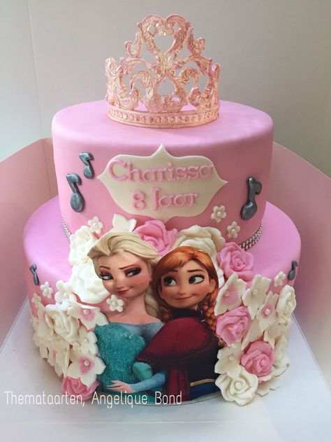 Frozen Pink Cake, Pink Frozen Birthday Party, Pink Frozen Birthday Cake, Pink Elsa Cake, Frozen Cake Design, Tort Frozen, Cake Design Pink, Frozen Cake Designs, Elsa Pink