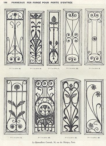 Art Nouveau Wrought Iron, Art Nouveau Door Design, Art Nouveau Ironwork, Art Nouveau Doors, Art Nouveau Window, Art Nouveau Illustrations, Art Nouveau Door, Garage Deck, Art Deco Door