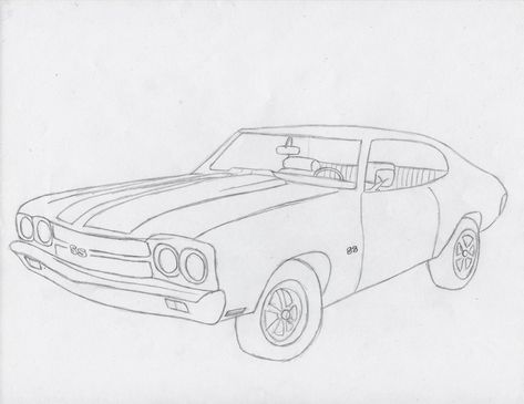 1970 Chevelle Ss Drawing Sketch Template Chevelle Tattoo Ideas, Classic Car Sketch, Vintage Car Drawing Pencil, Chevelle Drawing, Chevelle Tattoo, Mechanic Drawing, Classic Car Drawing, Gtr Drawing, Car Drawing Sketches