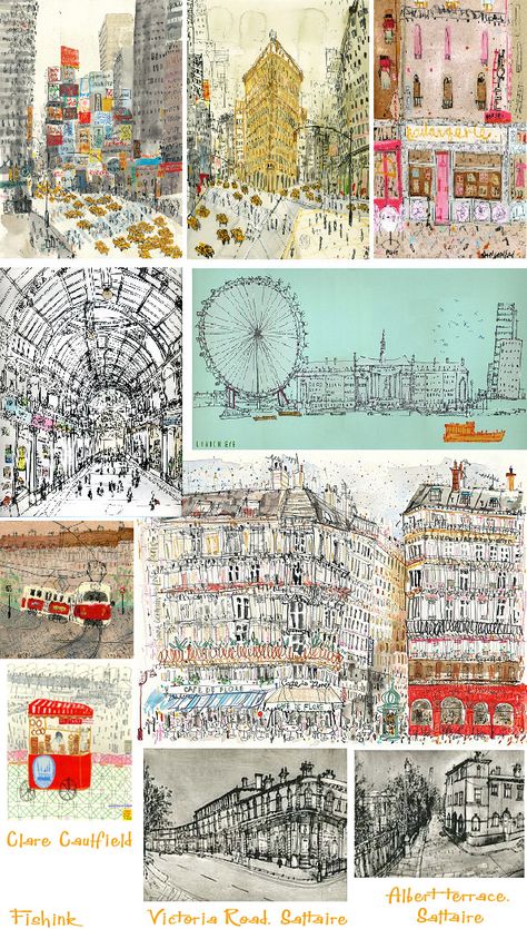 Claire Caulfield, Clare Caulfield, First Class Honours, A Level Art Sketchbook, Mid Century Illustration, Building Art, Profile On Instagram, Urban Sketching, Surface Pattern