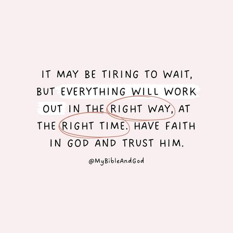 My Bible & God | Love. Faith. Hope. 🌿 (@mybibleandgod) • Instagram photos and videos Jesus Christ Quotes, Waiting On God, My Bible, Tired Of Waiting, Faith Encouragement, God Love, Women's Ministry, Christian Girl, Bible Motivation