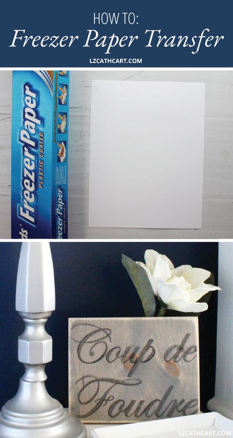 You'll be amazed at how easy this freezer paper transfer method is for creating beautiful wood signs! Learn how with this step-by-step and video tutorial. #freezerpaper #freezerpaperstencil #freezerpapertransfer #imagetransfer #woodsign #diywoodsign #diyimagetransfer #diytransferpaper Freezer Paper Transfers, Video Crafts, Household Crafts, Toddler Valentine Crafts, Freezer Paper Stenciling, Photo Crafts, Wood Transfer, Flip Image, Diy Pendant Light