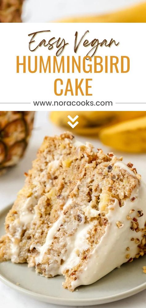 Vegan Hummingbird Cake, Vegan Gluten Free Cake, Hummingbird Cake Recipes, Vegan Baking Recipes, Hummingbird Cake, Vegan Cake Recipes, Vegan Bakery, Dairy Free Dessert, Vegan Dessert Recipes