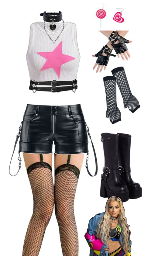 Cute Wrestling Outfits, Wrestling Costumes, Wrestling Outfits, Lilly Pulitzer Outfits, Wwe Outfits, Eminem Photos, 2000s Cartoons, Wrestling Gear, Goth Shoes