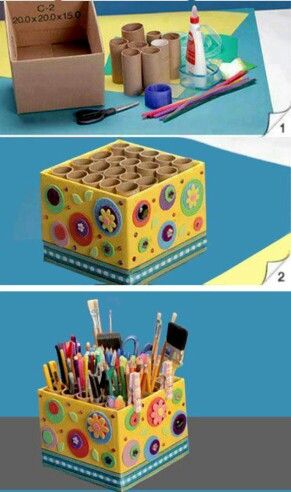 Toilet paper storage Diy Magazine Holder, Toilet Paper Roll Crafts, Diy Magazine, Paper Roll Crafts, Pens And Pencils, Diy Slime, Diy Desk, Craft Room Organization, Cool Ideas