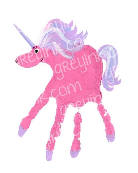 Handprint Unicorn, Handprint Alphabet, Alphabet Animals, Unicorn Painting, Diy Unicorn, Doctors Office, Unicorn Card, Unicorn Crafts, Preschool Class