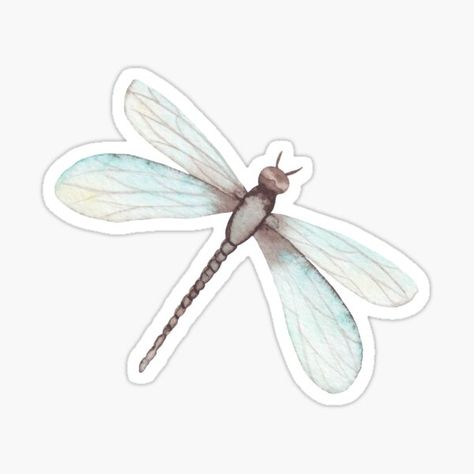 Grey Stickers, Kindle Aesthetic, Watercolor Dragonfly, Journaling Stickers, Colorful Stickers, Cute Laptop Stickers, Green Dragonfly, Unique Watercolor, Watercolor Stickers