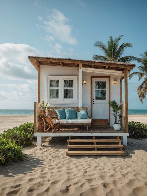 Beach House Exterior Seaside, Small Beach House Exterior, Beach Shack House, Beach Shack Exterior, Cottage Roof, Beach Tiny House, Tiny House Hotel, Tiny Beach House, Small Beach Houses