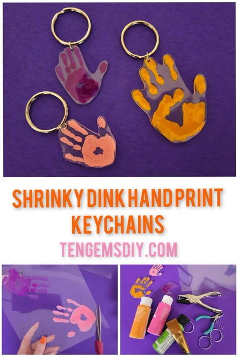 I remember being a kid and making my own shrinky dink handprint keychains. See how to make one of a kind keychains in this easy tutorial! Diy Letter Keychain, Christmas Hand Prints, Kids Painting Ideas On Canvas, Kids Painting Ideas, Shrinky Dink Keychain, Flower Activities, Painting Ideas On Canvas Christmas, Shrinky Dink Art, Preserve Flowers