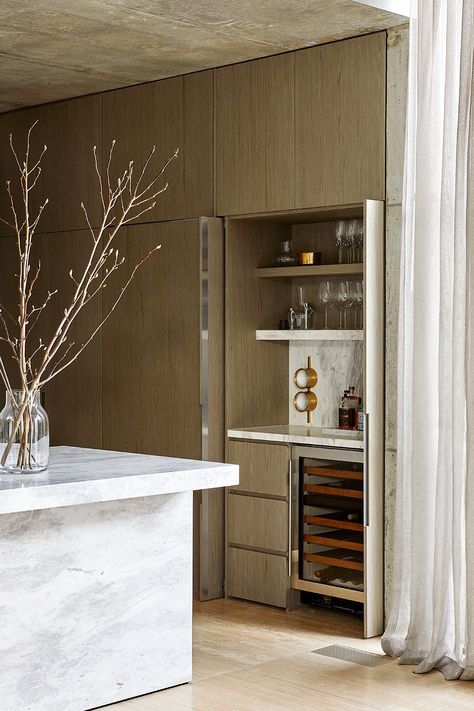 Bar Inside Cabinet, Bar Area In Home, Toorak Residence, Wolf Kitchen, Est Living, The Local Project, Luxury Kitchen Design, Curated Design, Local Design