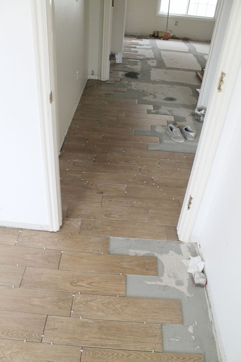 Tips for Achieving Realistic Faux Wood Tile Wood Like Tile, Faux Wood Tiles, Wood Look Tile Floor, Wood Tile Bathroom, Artisan Tile, Porcelain Wood Tile, Tile Wood, Wood Tile Floors, Chris Loves Julia