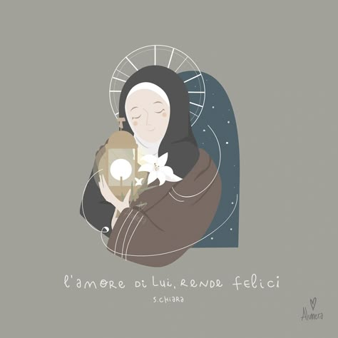 Preghiera | Santa Chiara Santa Chiara, Saint Teresa, San Francesco, Catholic Art, Santa Clara, Mother Mary, Christian Art, Art Therapy, Spirituality