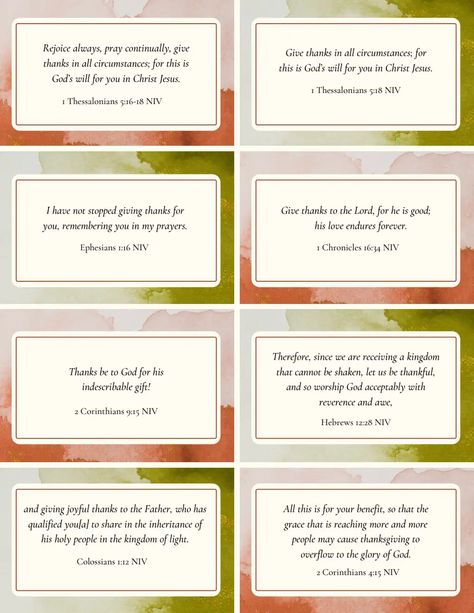 Free Printable Scripture Cards - Gratitude and Thanksgiving.pdf - Google Drive Halloween Scripture Printable, Pumpkin Prayer Printable, Thanksgiving Card Verses, Thanksgiving Scripture Printable, Free Printable Scripture Cards, Free Scripture Printables, Pray Continually, Rejoice Always, Scripture Cards