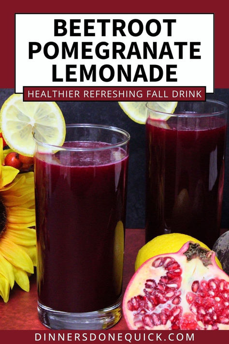 Quench your thirst with this vibrant and healthy beetroot pomegranate lemonade! A perfect balance of earthy beets, sweet pomegranate, and zesty lemon, this drink is a refreshing choice for fall. Packed with antioxidants and vitamins, it’s not only delicious but also nutritious. Ideal for detox, boosting immunity, or simply a tasty refreshment. Make it in minutes with this easy-to-follow recipe! #HealthyDrinks #FallBeverages #BeetrootJuice #PomegranateLemonade #DetoxDrinks Beet And Pomegranate Juice, Beet Drink Recipes, Pomegranate Juice Recipe, Lemonade Healthy, Pomegranate Lemonade, Pomegranate Smoothie, Fall Drink Recipes, Boosting Immunity, Pomegranate Recipes