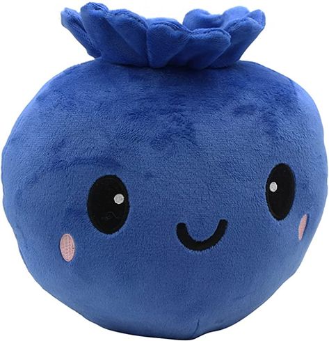 LuLezon Kawaii Blueberry Plush Stuffed Toy Soft Fruit Plushie Pillow (Medium) Blueberry Plush, Fruit Plushies, Fruit Pillows, Plushie Pillow, Car Garden, Pre Kindergarten, Pea Pods, Bed Car, Cute Stuffed Animals