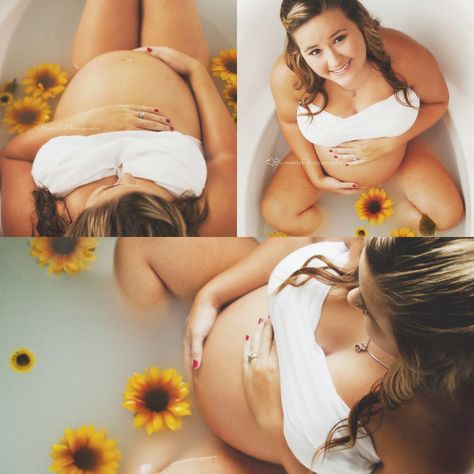 Sunflower Milk bath maternity photography Diy Milk Bath Photography Maternity, Sunflower Milk Bath, Milk Bath Photography Maternity, Milk Bath Maternity Photography, Milk Bath Pregnancy Shoot, Maternity Photography Milk Bath, Sunflower Milk, Maternity Shoot Milk Bath, Floral Milk Bath Maternity