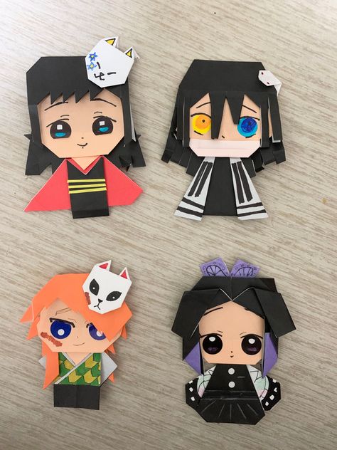 Origami + art of Kimetsu No Yaiba Demon Slayer Gift Ideas, Anime Origami, Manga Gift Ideas, Loom Knitting Tutorial, Manga Gift, Cute Origami, Paper Craft Videos, Artistic Inspiration, Origami Art