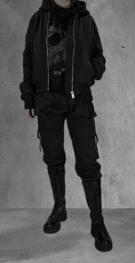 Rock Outfits Aesthetic Men, Male Style Aesthetic Dark, Men Goth Aesthetic, Dark Grunge Male Outfit, Mens Gothic Fashion Casual, Male Techwear Aesthetic, Dark Clothing Style Men, Edgy Masculine Outfits, Male Black Outfits