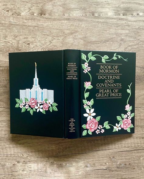 Pink flowers and the Jordan River Temple 💗 Book Of Mormon Painting, Jordan River Temple, Painted Book Of Mormon, Book Of Mormon Art, Cute Art Drawings, Scripture Study Lds, The Jordan River, Mormon Art, Jordan River