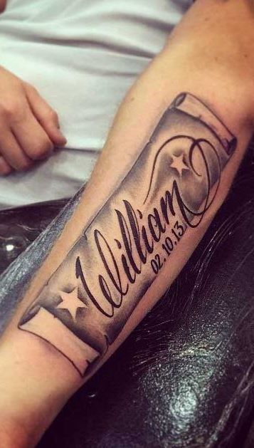 << Check out more Name tattoos and ideas #tattoomenow #tattooideas #tattoodesigns #tattoos #name Name Tattoos Designs, Forearm Name Tattoos, Last Name Tattoos, Name Tattoos On Arm, Name Tattoo Ideas, Kid Name Tattoo, Names Tattoos For Men, Wild Tattoo, Men Tattoos