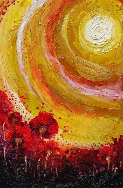 . Sun Painting, Arte Van Gogh, Wallpaper Image, Sun Art, Impasto Painting, Mellow Yellow, Art Plastique, Painting Inspiration, Solar Power