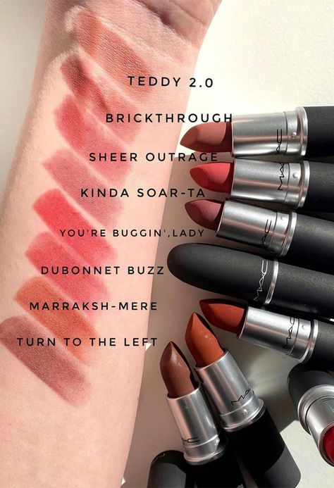 Mac Powder Kiss Lipstick Swatches, Lipstick Colors Mac, Mac Lip Combo, Pretty Lipstick Colors, Mac Shades, Mac Powder Kiss Lipstick, Mac Lipstick Colors, Mac Lipstick Swatches, Mac Lipstick Shades