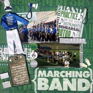 Marching Band Camp, Band School, Senior Year Scrapbook, Music Scrapbook, Make A Scrapbook, School Layouts, Scrapbook School, Scrapbooking Sports, School Scrapbook Layouts