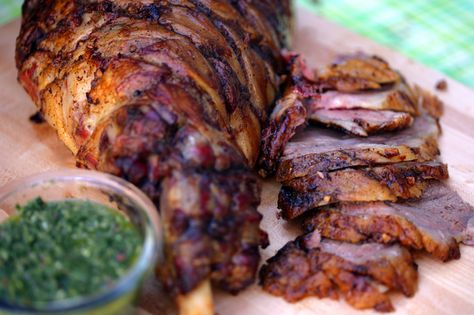 This recipe is by Matt Lee And Ted Lee. Tell us what you think of it at The New York Times - Dining - Food. Moroccan Leg Of Lamb, Mint Sauce For Lamb, Lamb Shawarma, Mint Dressing, Lamb Leg Recipes, Lamb Shank, Shawarma Recipe, Moroccan Lamb, Leg Of Lamb