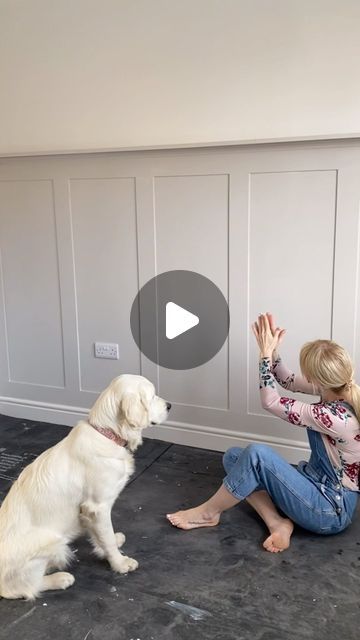 Lisa Duncan on Instagram: "𝒫𝒶𝓃𝑒𝓁𝓁𝒾𝓃𝑔 𝓁𝑜𝓋𝑒  Ad| We are loving decorating the garage/annexe reno and me and my shadow..aka Willow 😊were so excited about fitting the panelling 👏 @roomixdiy kits are so amazing!! They come with a box full of the tricks of the trade to help with fitting 👏even a chocolate bar which was perfect halfway through 😋we decided on the shaker kit with shelf which also comes with shelf brackets if you prefer 🥰   We are now totally in love with this wall and want to do the whole house now too 🙈🤣  What do you think? See my stories today for more info and a link to @roomixdiy and the product 🥰 comment below with any questions. I’ll show you again in the coming weeks once we have furniture with the full look 😊😊  Have a fab day everyone! 🦉🦋💗  Pr produ Panelling Half Way Up Wall, Behind Sofa Panelling, Full Room Panelling, Accent Wall Bedroom Half Wall, How To Do Wood Panel Walls, Half Wall Panelling With Shelf, Panelled Wall With Shelf, Panelled Walls With Shelf, Panelled Walls Living Room Modern