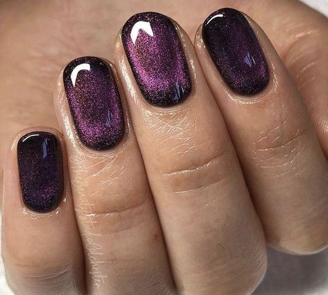 Dark Purple Cat Eye Nails, Purple Velvet Nails, Nail Designs 2023 Spring, Purple Cat Eye Nails, Chameleon Nails, Easter Nail, Velvet Nails, Easter Nail Designs, Nail Art Gel