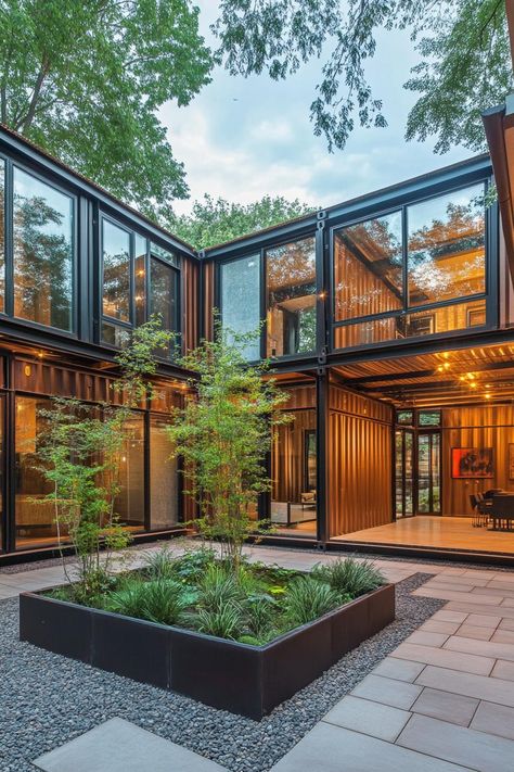 32 Clever Shipping Container Homes You'll Love Shipping Container Townhouse, Container Home Mansion, Container Warehouse Design, Luxury Container House Design, Shipping Container Art Studio, Storage Unit House Container Homes, Large Container Homes Ideas Design, Shipping Containers Homes, Large Container Homes