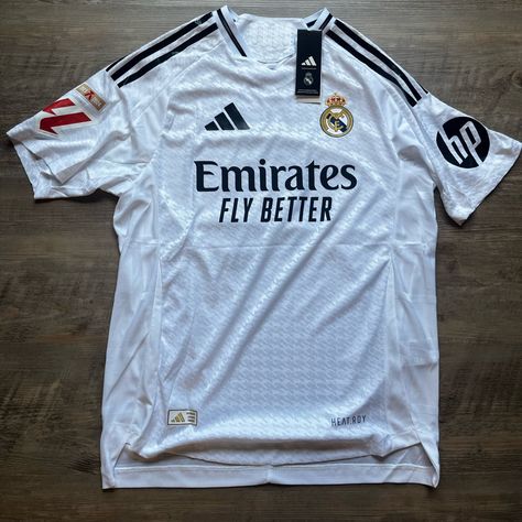 Real Madrid Kylian Mbappe 24/25 Home Kit, Player Version (Recommended To Go One Size Up Than Normal, Know That This Jersey Is A Rep) I Have Variety Of Sizes Of This Same Jersey, In My Store :)) Real Madrid 24/25 Kit, Mbappe Real Madrid, Real Madrid Kit, Real Madrid Jersey, Character Tattoos, Madrid Jersey, Real Madrid Shirt, Kylian Mbappe, Soccer Kits