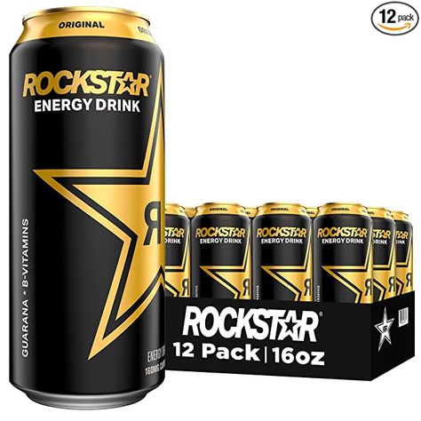 Rockstar Energy Drink, Original, 16oz Cans (12 Pack) (Packaging May Vary) Rockstar Drink, Rockstar Energy Drink, Rockstar Energy Drinks, Watermelon Drink, Rockstar Energy, Orange Drinks, Flavor Enhancers, Flavored Drinks, Energy Drink