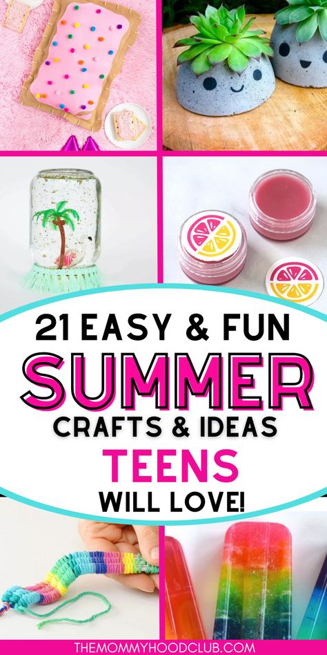 CUTE AND FUN DIY SUMMER CRAFTS FOR TWEENS AND TEENS. Have older kids that need something to do this summer? Get creative and artsy with these cute and trendy crafts! Fun Summer Crafts, Diy Summer Crafts, Summer Crafts For Kids, Fun Easy Crafts, Summer Activities For Kids, Camping Crafts, Crafts For Girls, Fun Diy Crafts, Fun Crafts For Kids