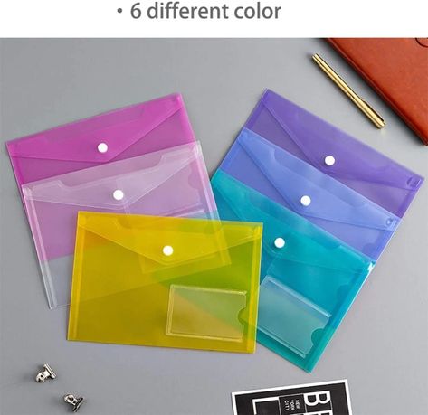 5PCS A5 Poly Envelope Folder with Snap Button Clear Waterproof Plastic Document Protector for School Home Office Organization|Pocket Folders| - AliExpress Cute School Folders, Privacy Folders For Students, Kawaii Folder, Folder With Pockets, Clear Folder, Education Office, Filing Papers, Document File, School Folders