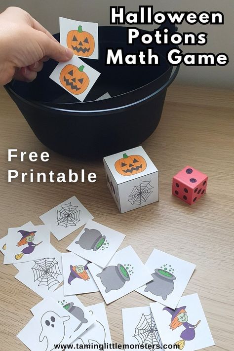 Halloween Math Kindergarten Free, Halloween Math Preschool Activities, Halloween Pattern Block Mats Free, Halloween Math Games Kindergarten, Halloween Preschool Math Activities, Halloween Math Activities Preschool, Halloween Math Preschool, Halloween Stem Activities For Kids, Preschool Halloween Games