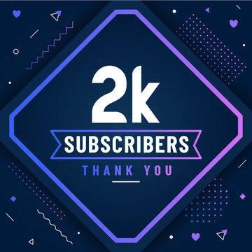 5k Subscribers, 2k Subscribers, Colorful Design, Thank You, Design