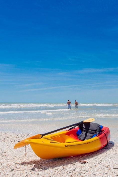 Sea kayak on the beach at Clam Pass Beach Park in Naples, Florida. Photo by Debi Pittman Wilkey. | Naples vacation tips and information MustDo.com Great Vacation Spots, Marco Island Florida, Coastal Birds, Everglades Florida, Captiva Island, Fort Myers Beach, Sea Kayaking, Beach Park, Marco Island