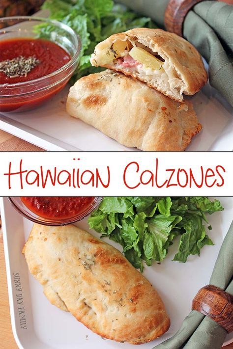 No Tomato Sauce, Weeknight Dinner Easy, Calzone Recipes, Homemade Calzone, Calzone Recipe, Hawaiian Food, Super Yummy, It Goes On, Quesadillas