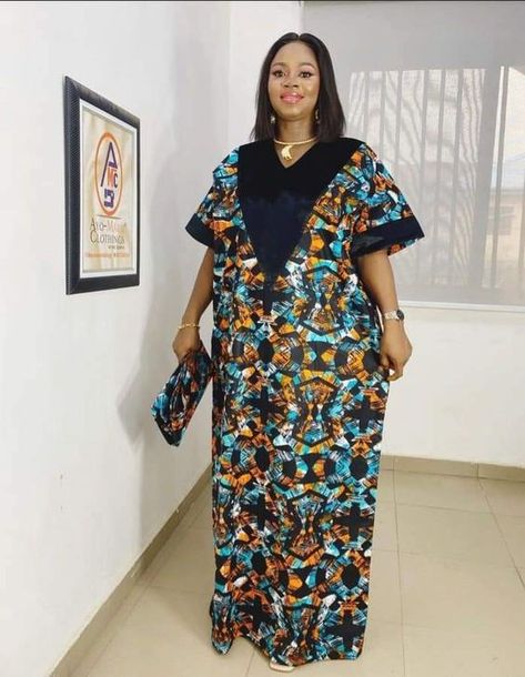 Bubu Ankara Butterfly Gown Styles - Gist94 Ankara Butterfly Gown, Butterfly Gown Styles, Ankara Agbada Styles For Women, Simple Ankara Gown Styles, Ankara Bubu Gown Styles, Latest Bubu Gown Style, Kampala Gown Styles For Ladies, Butterfly Gown, Materials Gown Style