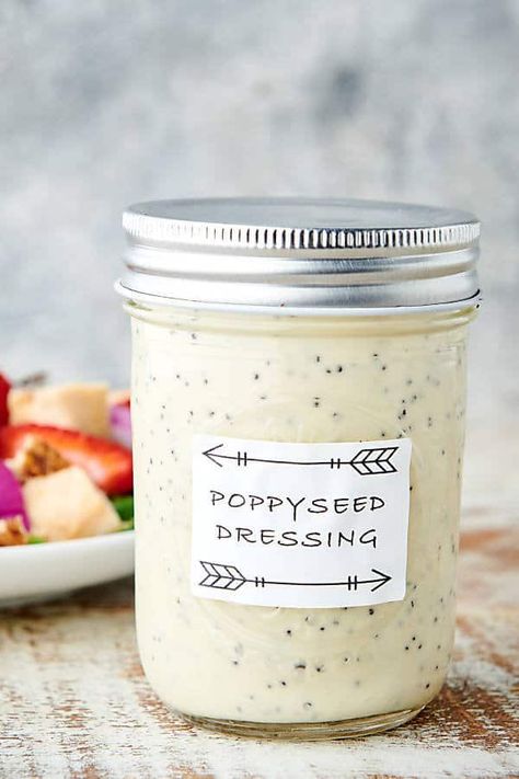 Poppyseed Dressing Recipe Healthy, Poppyseed Dressing Recipe, Poppyseed Salad Dressing, Healthy Dressing Recipes, Diy Salad, Healthy Dressing, Salads Pasta, Poppyseed Dressing, Poppy Seed Dressing